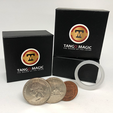 Locking Trick 61 cents (w/DVD)(2 Quarters, 1 Dime, 1 Penny) by Tango - Trick (D0130)